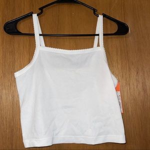 White Cropped Tank Top